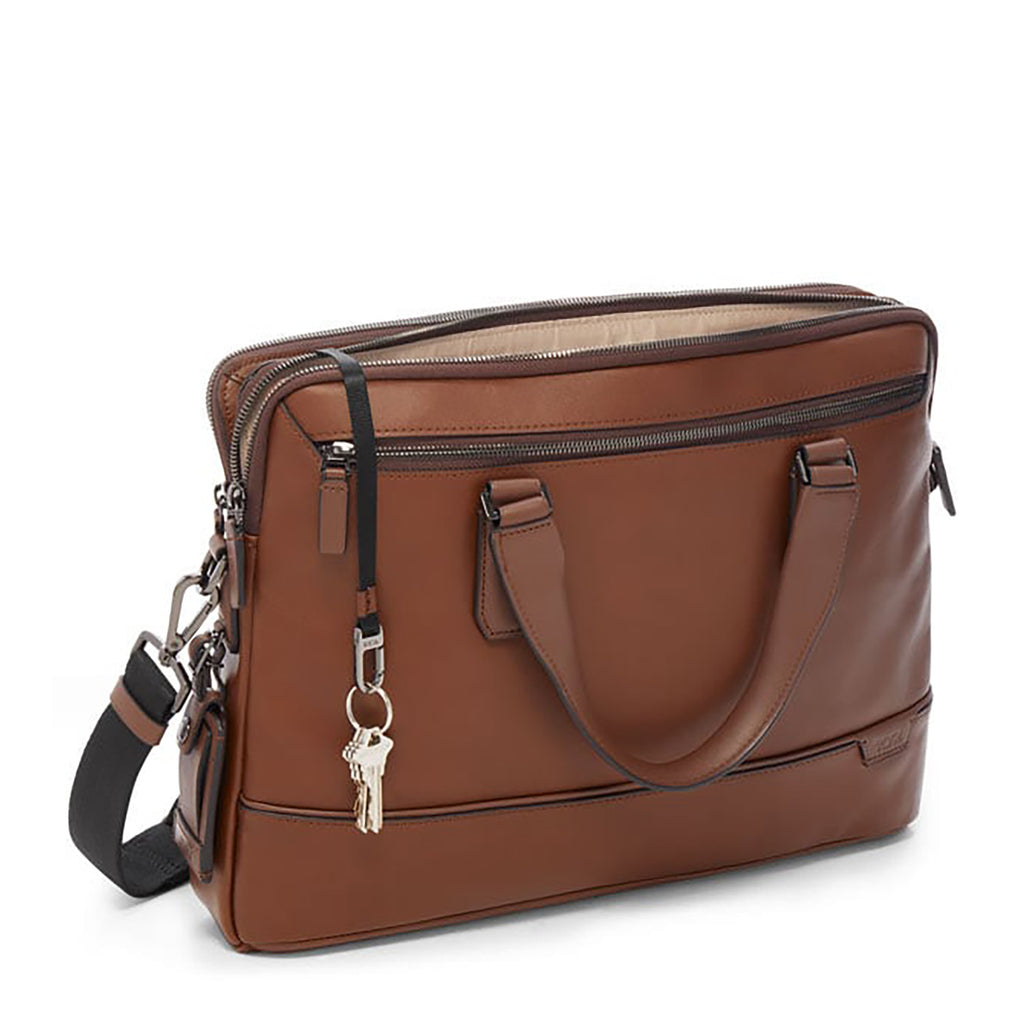 Tumi Harrison Leather Sycamore Slim Brief